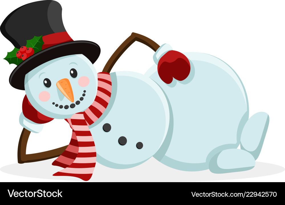 Fröhlicher Schneemann mit Hut und Schal Vektorbild