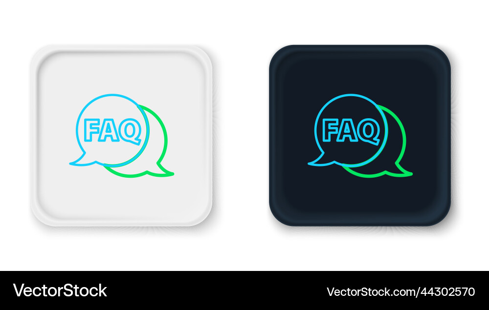 Line speech bubble with text faq information icon Line speech bubble with text faq information icon vector image