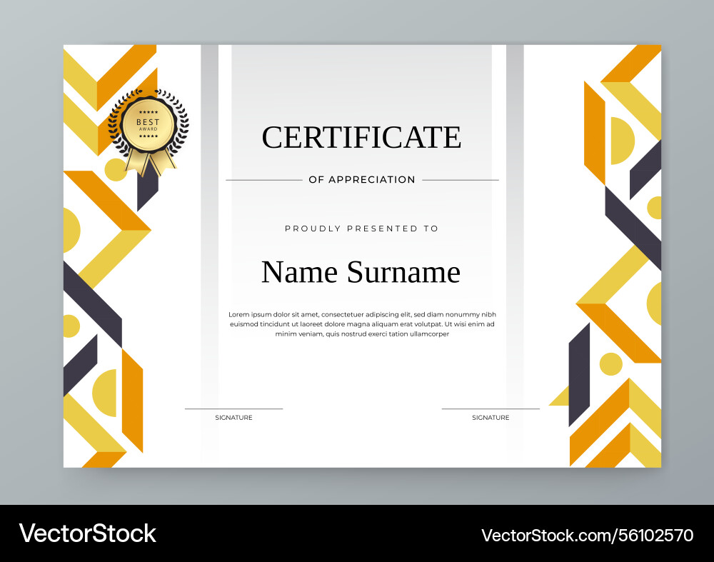 Modern certificate template with colorful design Modern certificate template with colorful design Vector Image