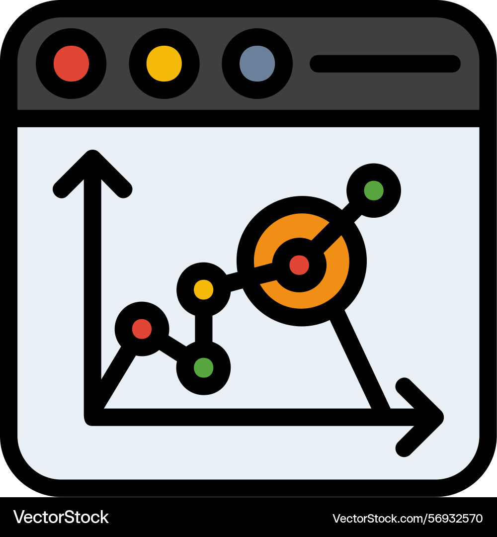 Predictive line filled style icon design vector image