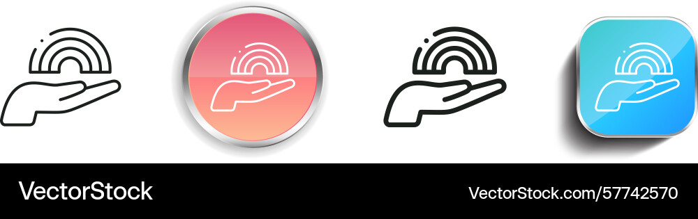 Rainbow icon thin linear regular and button style Rainbow icon thin linear regular and button style vector image