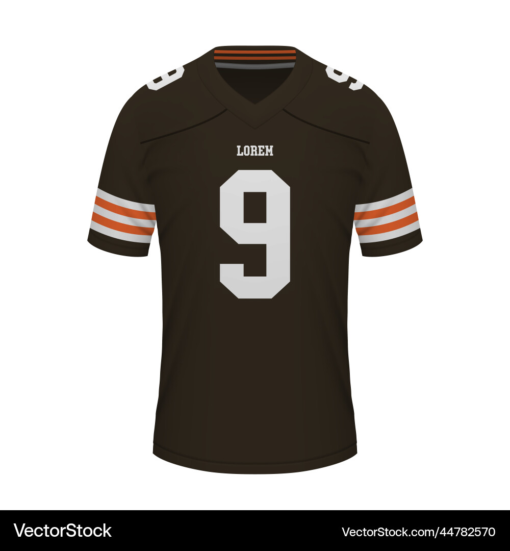 Realistisches amerikanisches Fußballhemd von Cleveland Realistisches amerikanisches Fußballhemd von Cleveland vektorbild