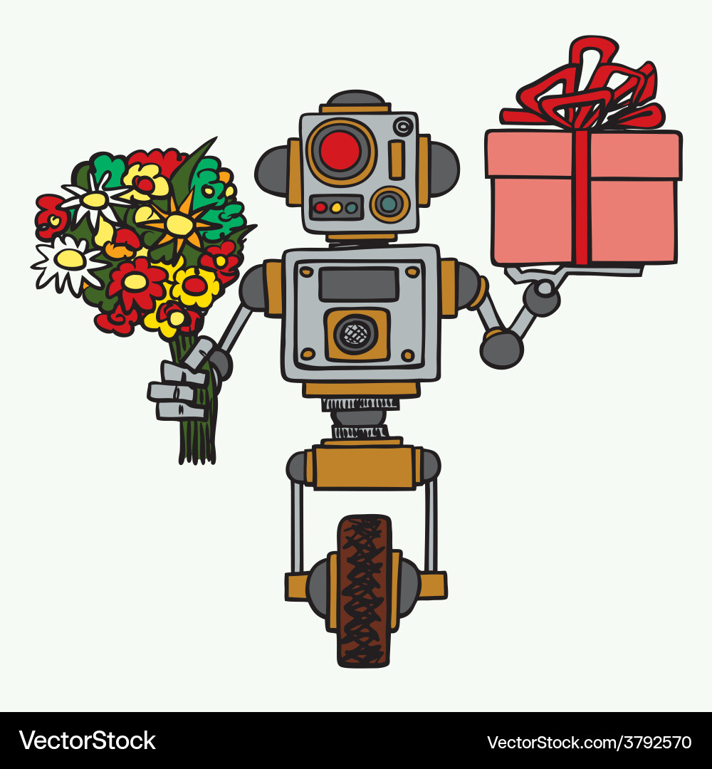 Retro Robot Device vector image