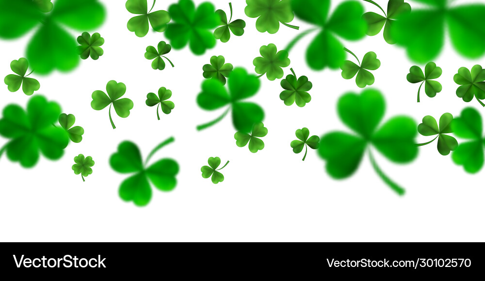 Saint patricks day border with green four vector image