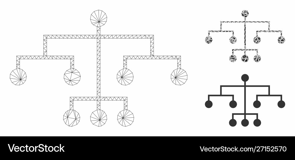 Script tree mesh wire frame model Script tree mesh wire frame model vector image