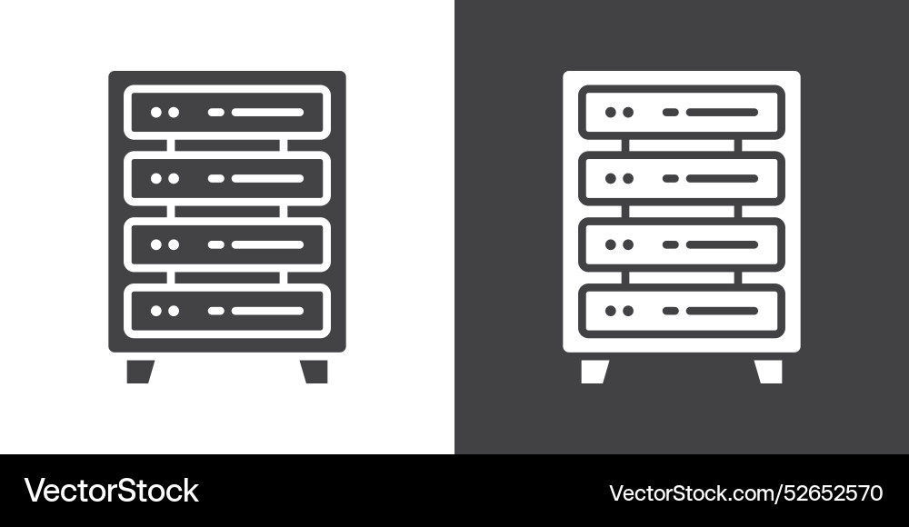 Server rack icon thin line set Vector Image