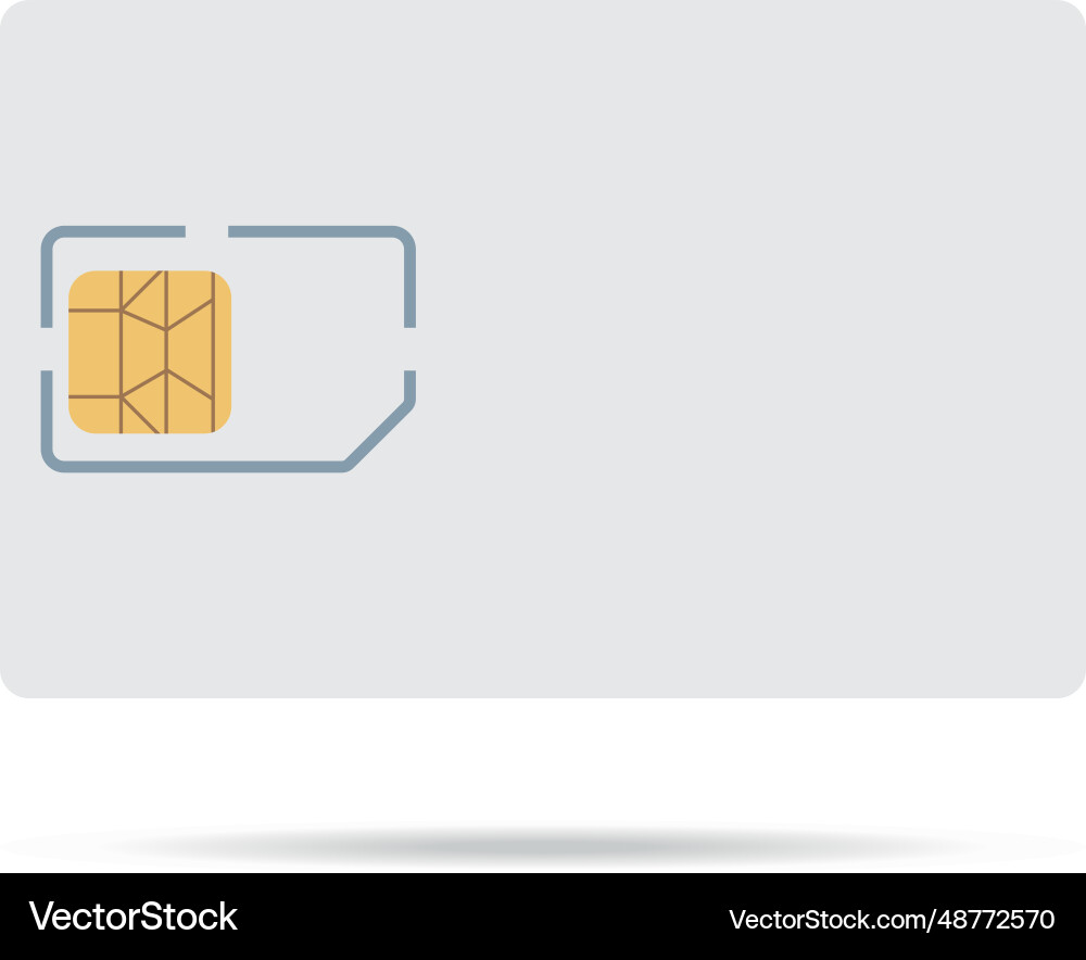 Sim card object realistic icon Sim card object realistic icon Vector Image