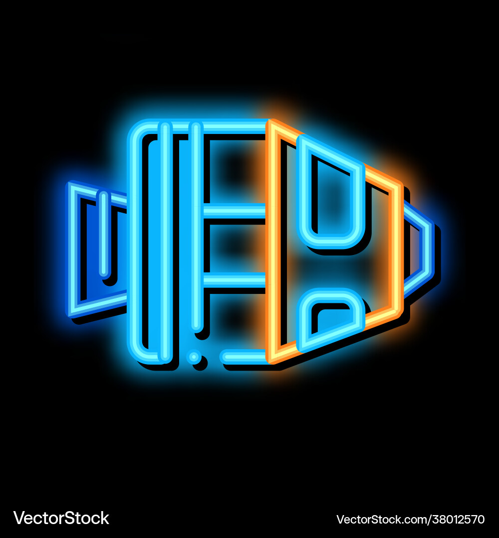 Spaceship return unit neon glow icon Spaceship return unit neon glow icon vector image