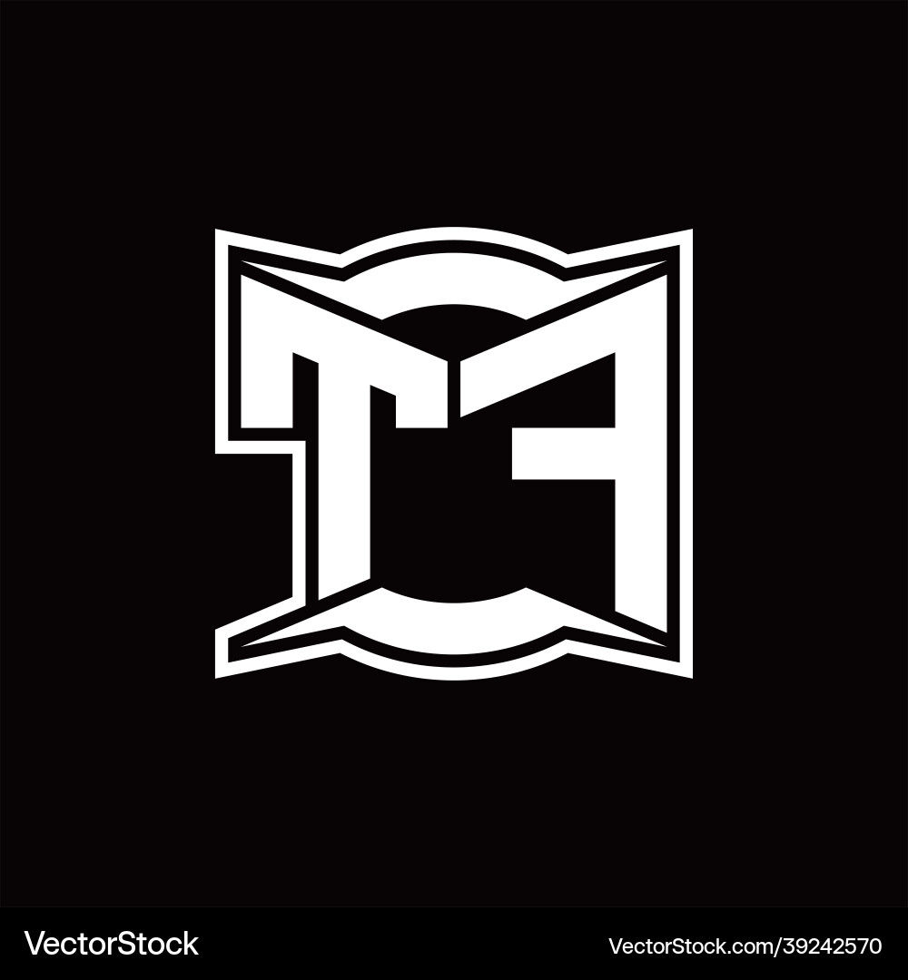 Tf logo monogram with abstract shape design Tf logo monogram with abstract shape design Vector Image