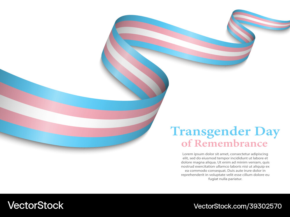 Waving ribbon or banner with transgender pride Waving ribbon or banner with transgender pride vector image