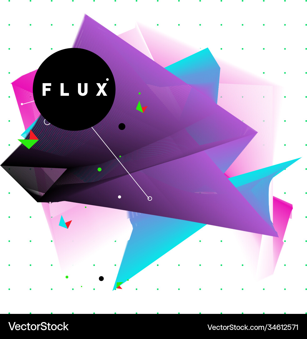3d colorful wave background dynamic flux effect Vector Image
