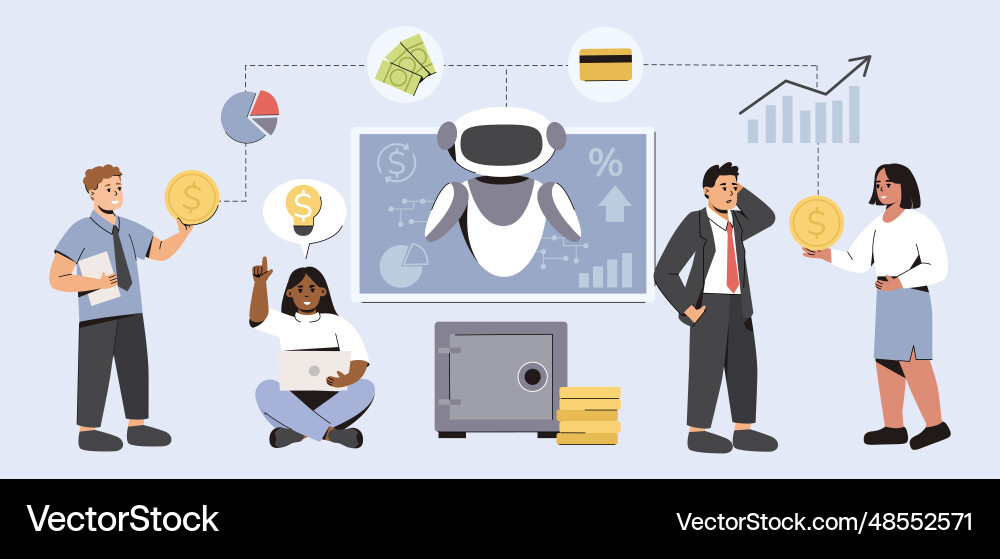 Artificial intelligence help financiers Vector Image