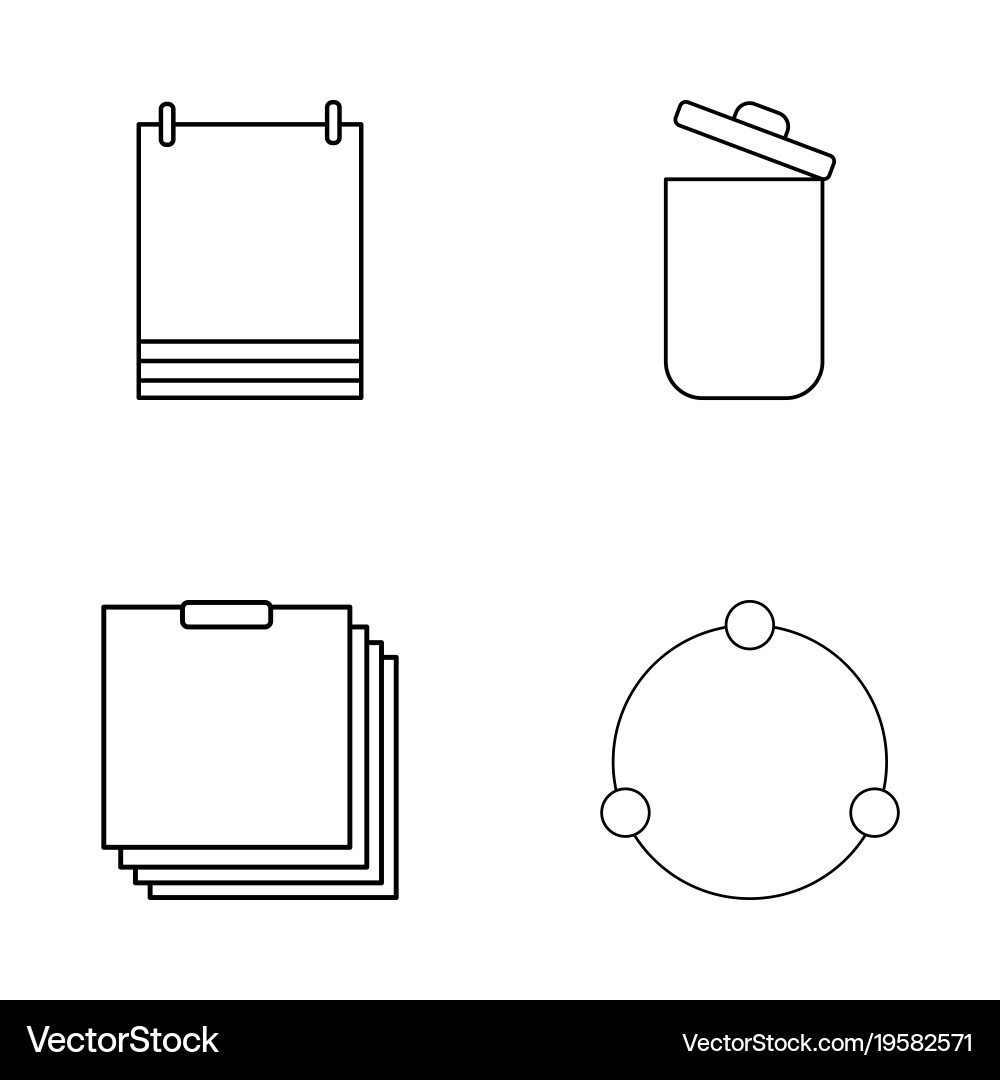 Basic elements outline icons set linear icon vector image