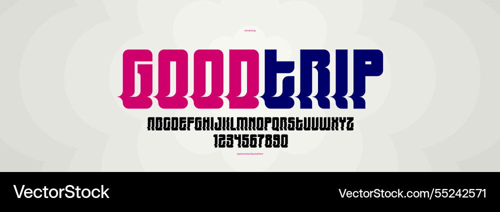 Bended and deformed display font for logos Bended and deformed display font for logos vector image