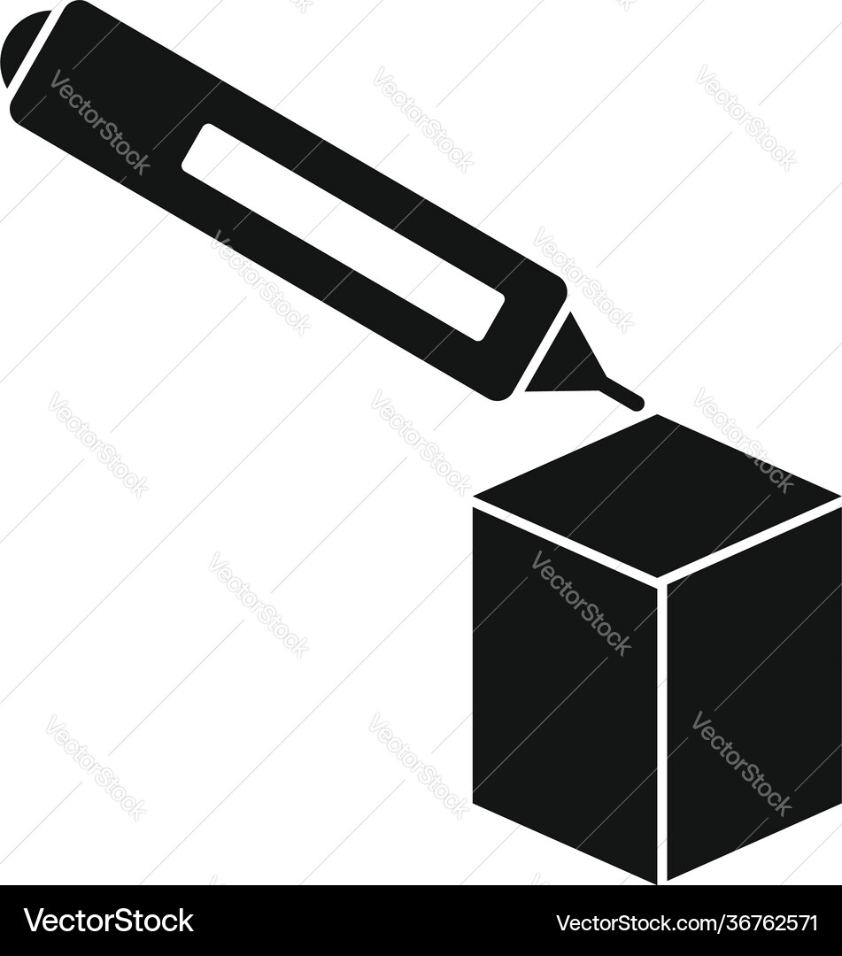 Computer 3d pen icon simple style vector image
