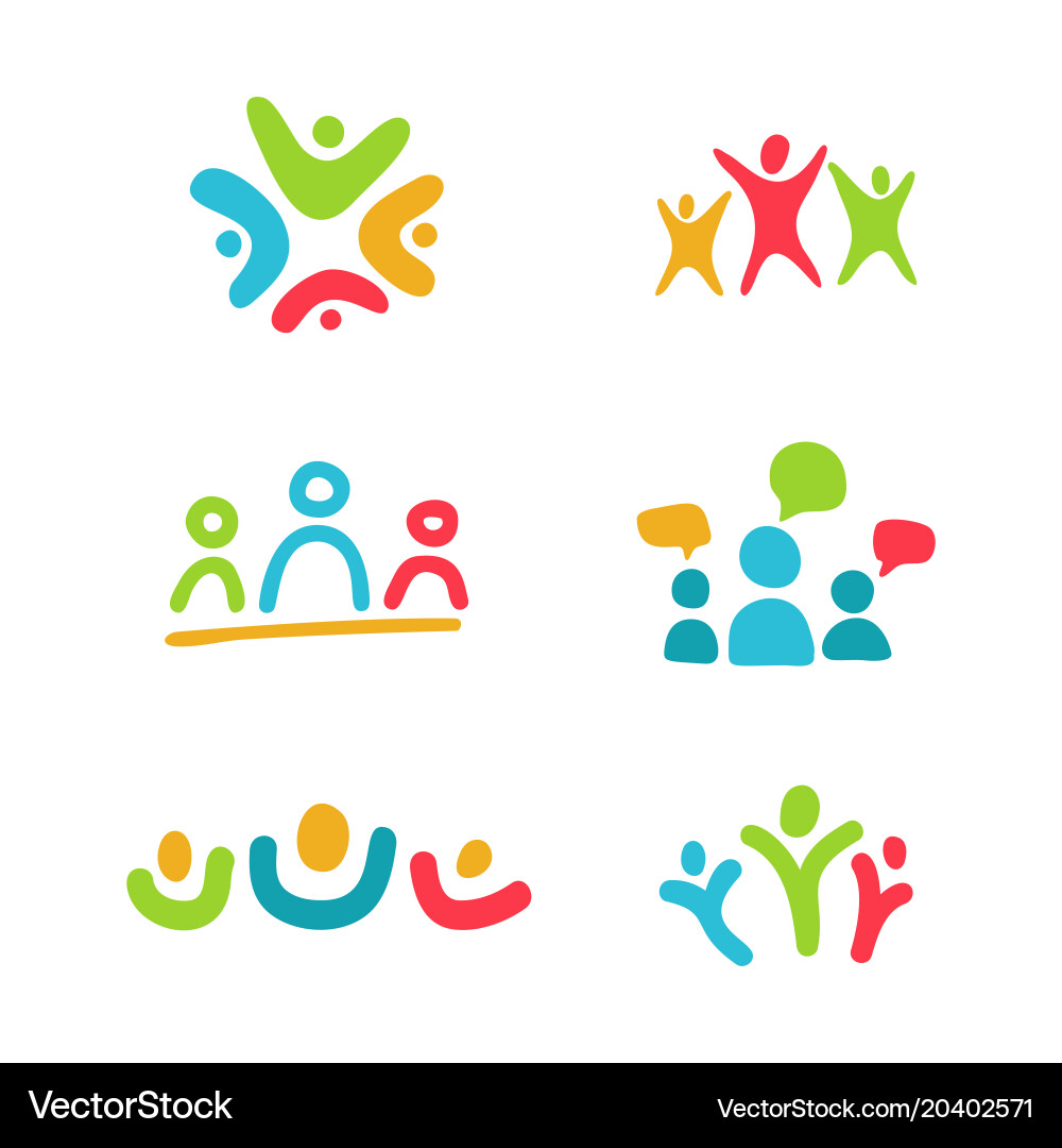 Connected People Icons - Social Network Vector Image