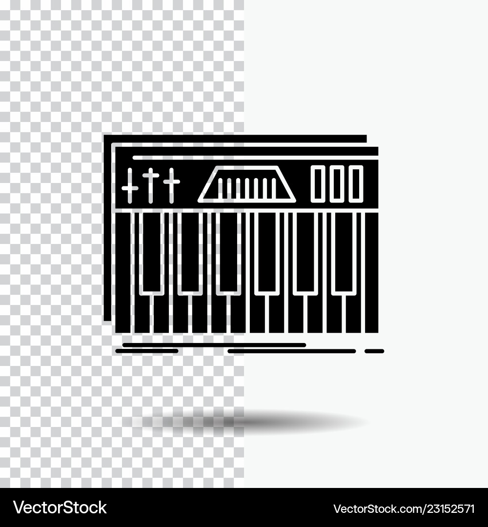 Controller keyboard keys midi sound glyph icon Controller keyboard keys midi sound glyph icon vector image