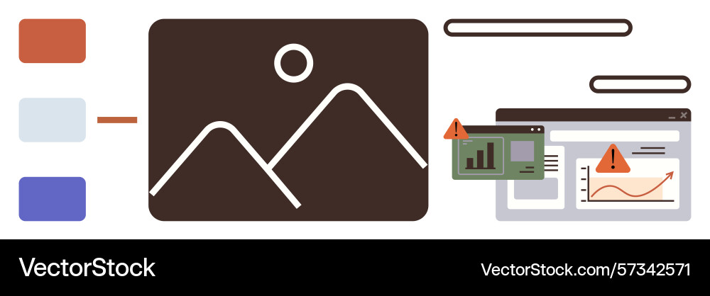 Data visualization error and analysis warning Data visualization error and analysis warning vector image