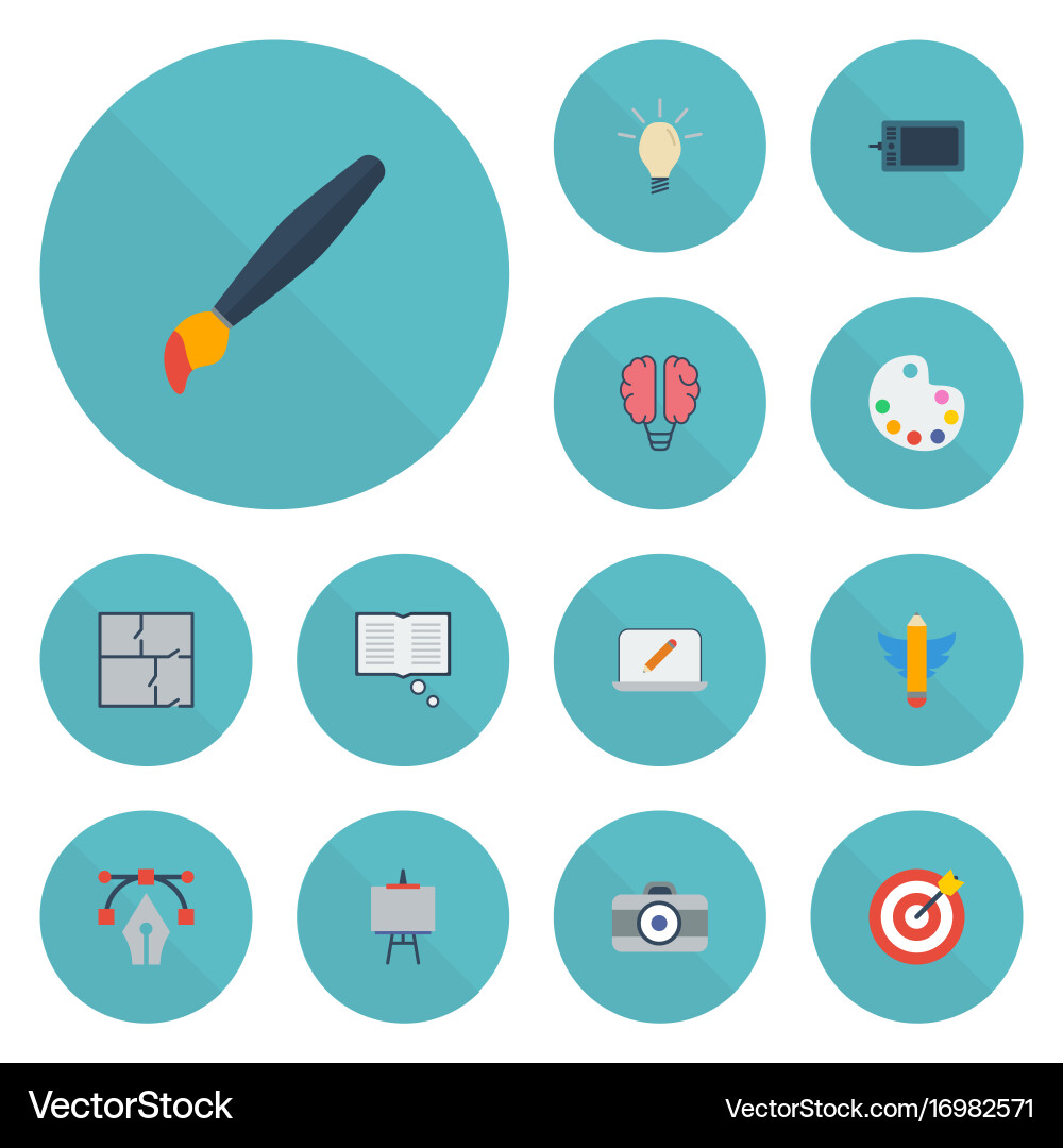 Flat icons bulb science scheme and other vector image