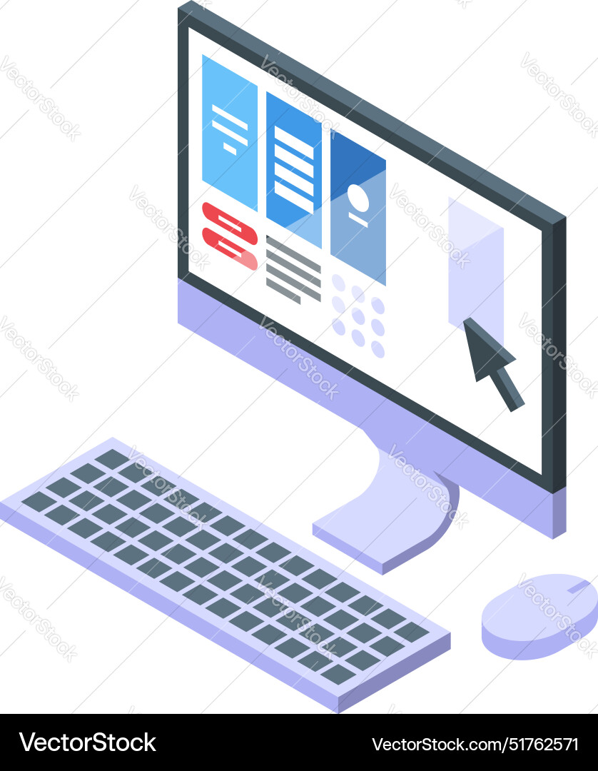 Manager using computer for project management vector image