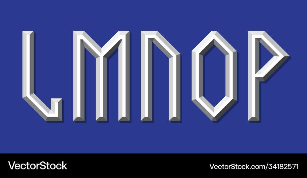 Metallisch volumetrisch l m n o p Metallisch volumetrisch l m n o p vektorbild