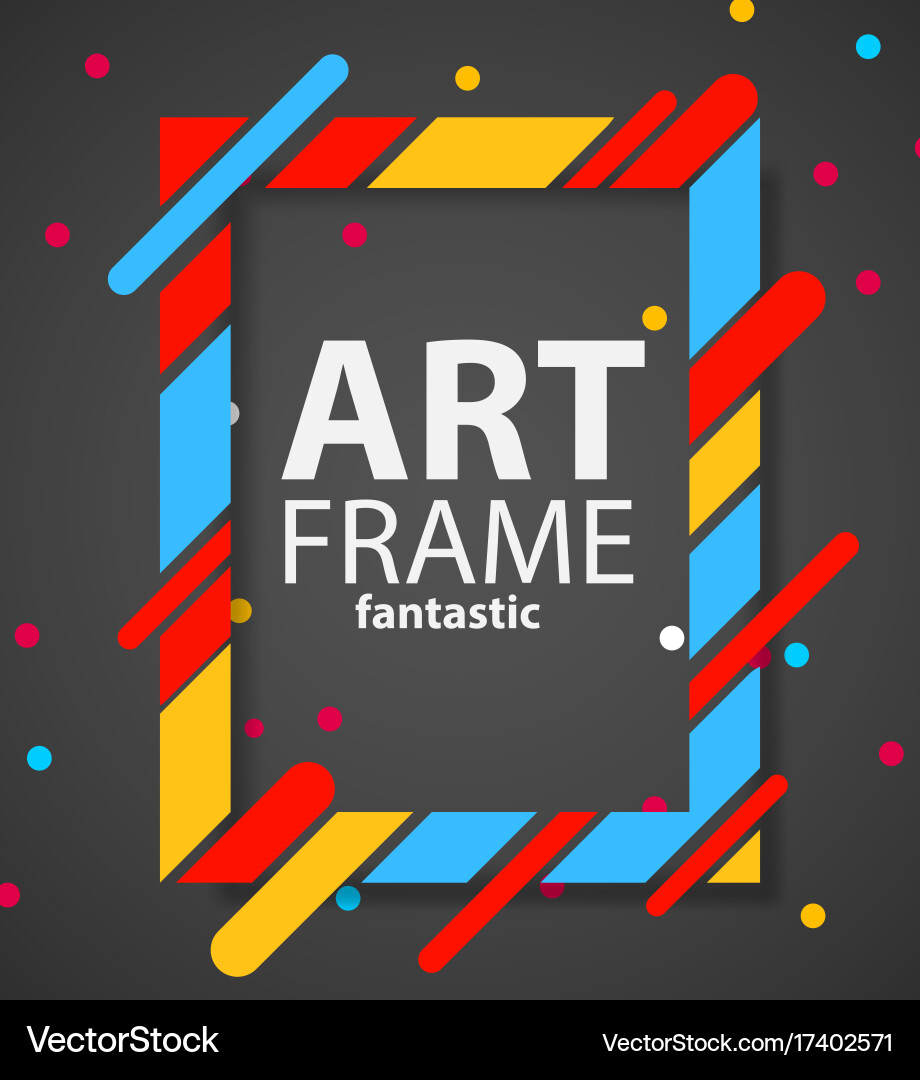 Modern hipsters frame for text dynamic geometric vector image