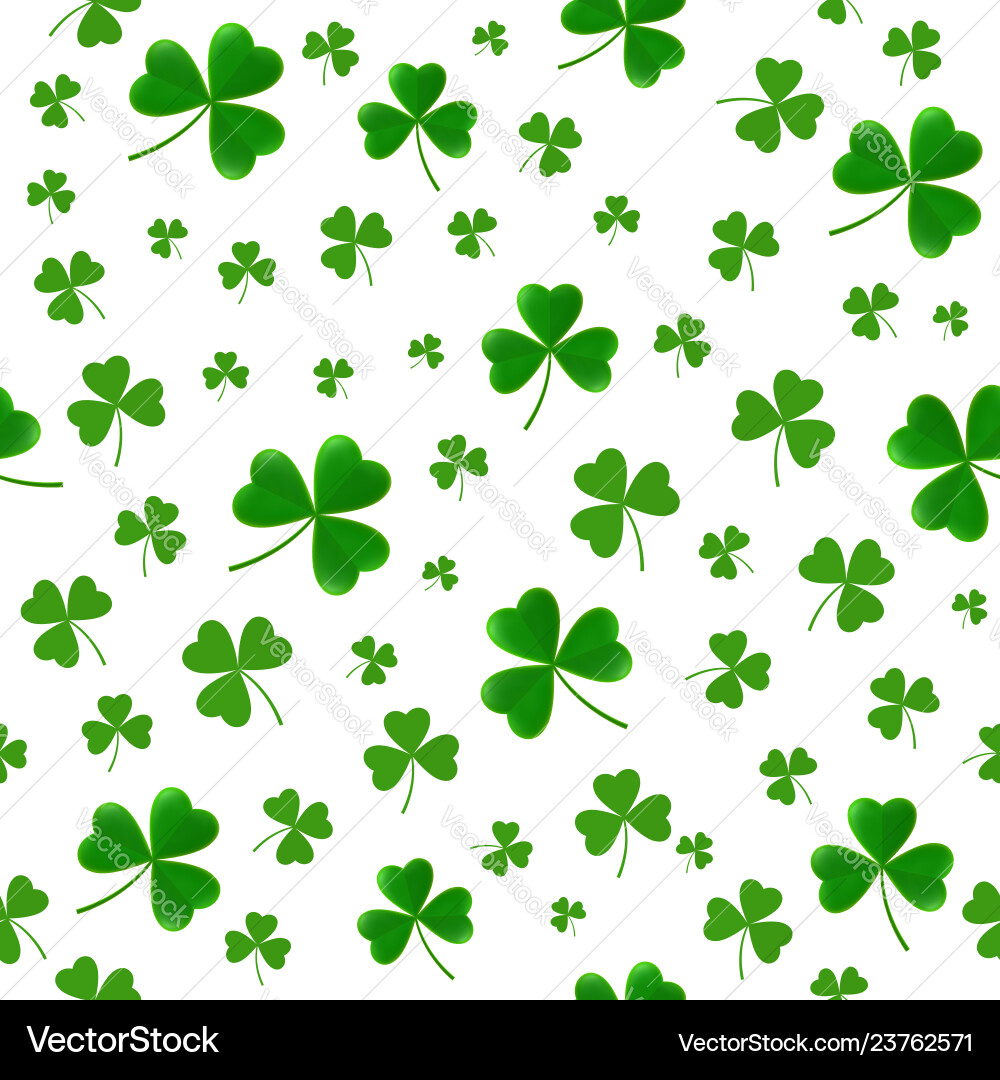 Patricks day seamless pattern with clover leaves Patricks day seamless pattern with clover leaves vector image