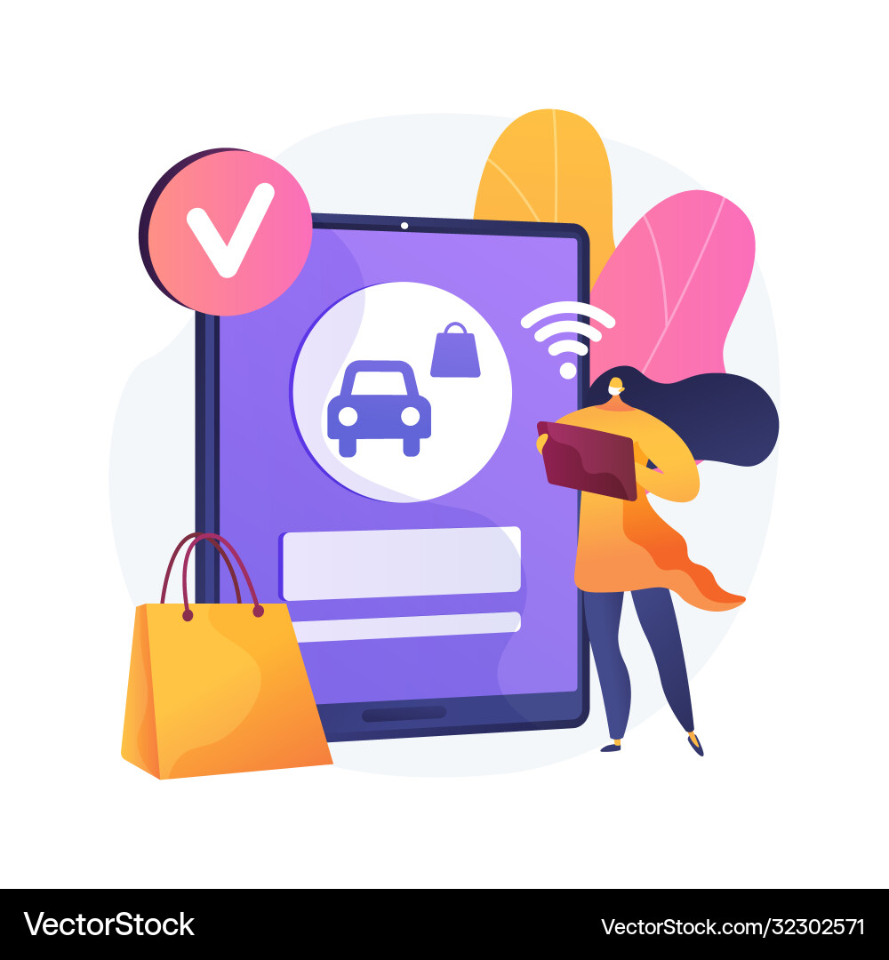Place your curbside pickup order online abstract Place your curbside pickup order online abstract vector image