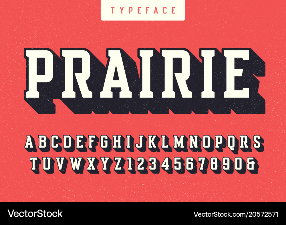 Prairie Condensed Retro Font vector image