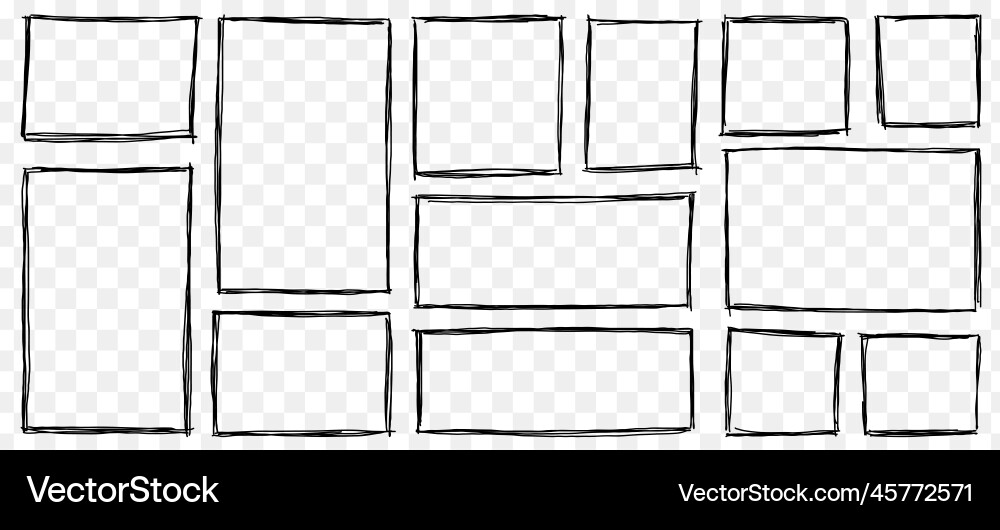 Rectangle frame line square shape outline on hand Rectangle frame line square shape outline on hand vector image