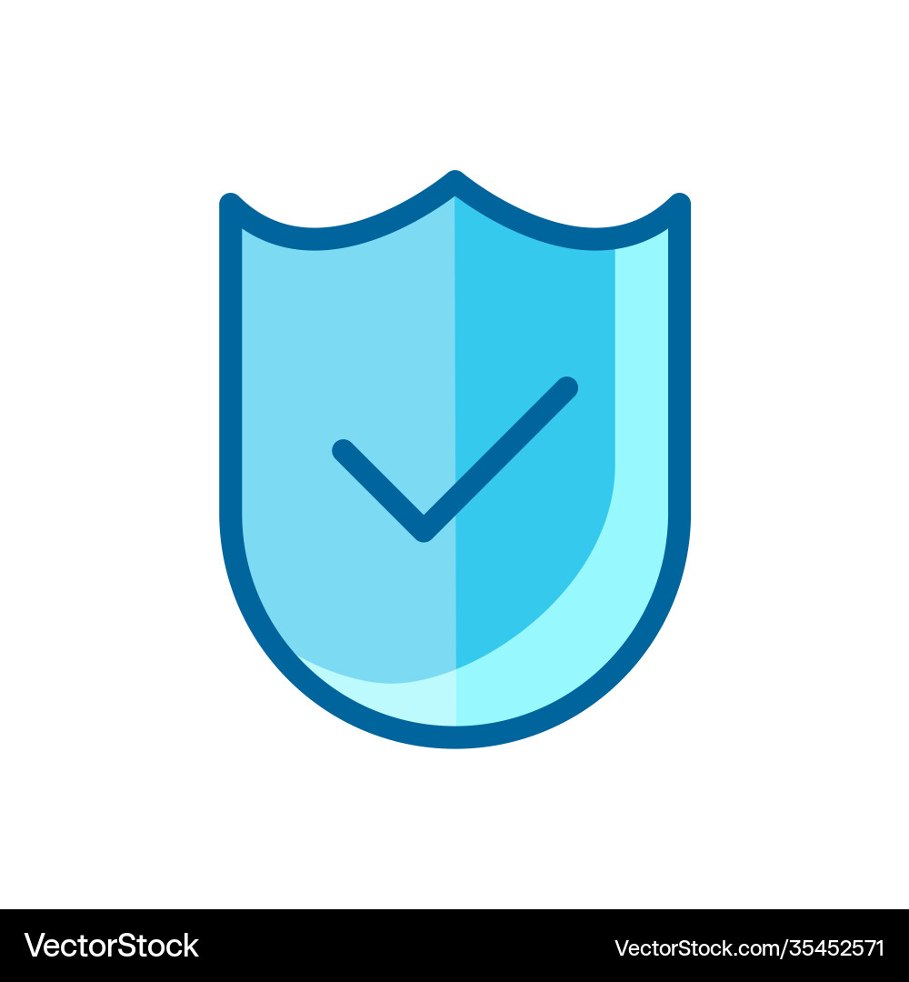 Shield security and check mark icon isolated Shield security and check mark icon isolated vector image