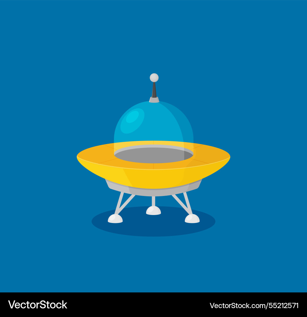 Spaceship flat isolated on color background Spaceship flat isolated on color background vector image