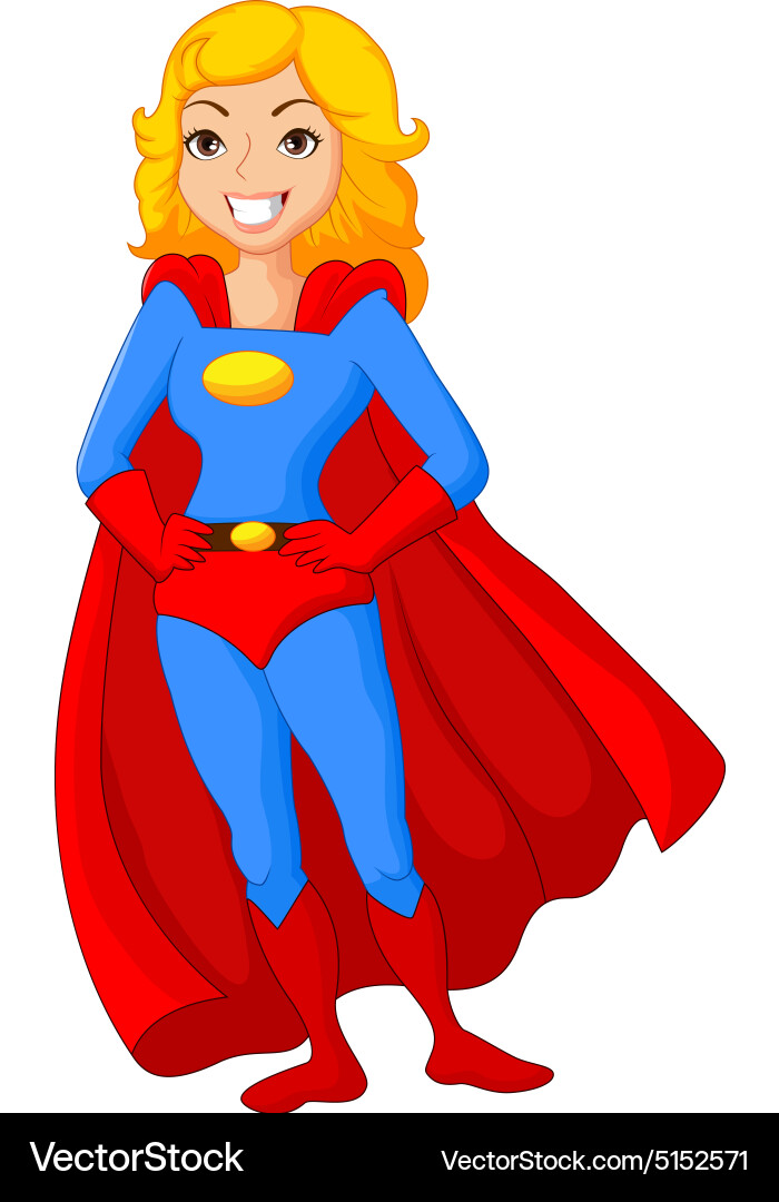 Superhero Girl Cartoon Vector Image