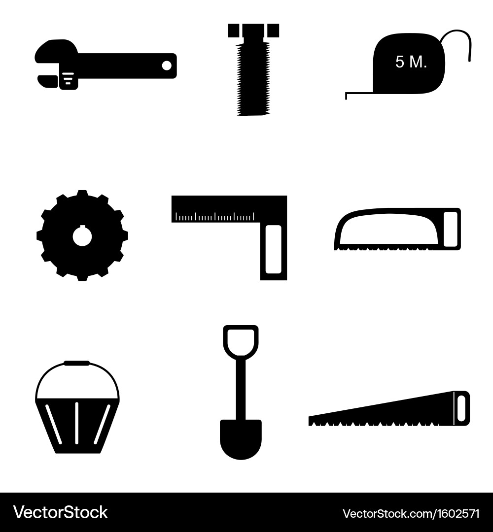 Tools icon set vector image