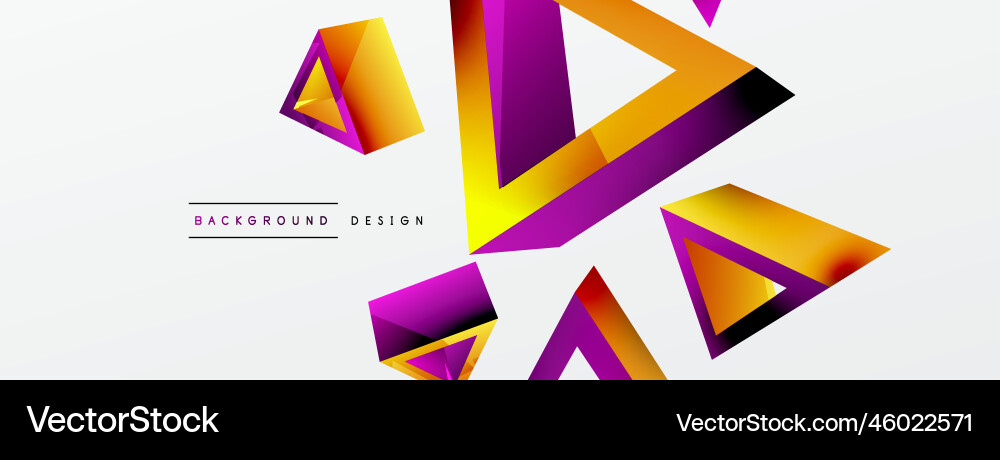 Triangle abstract background 3d basic Vector Image