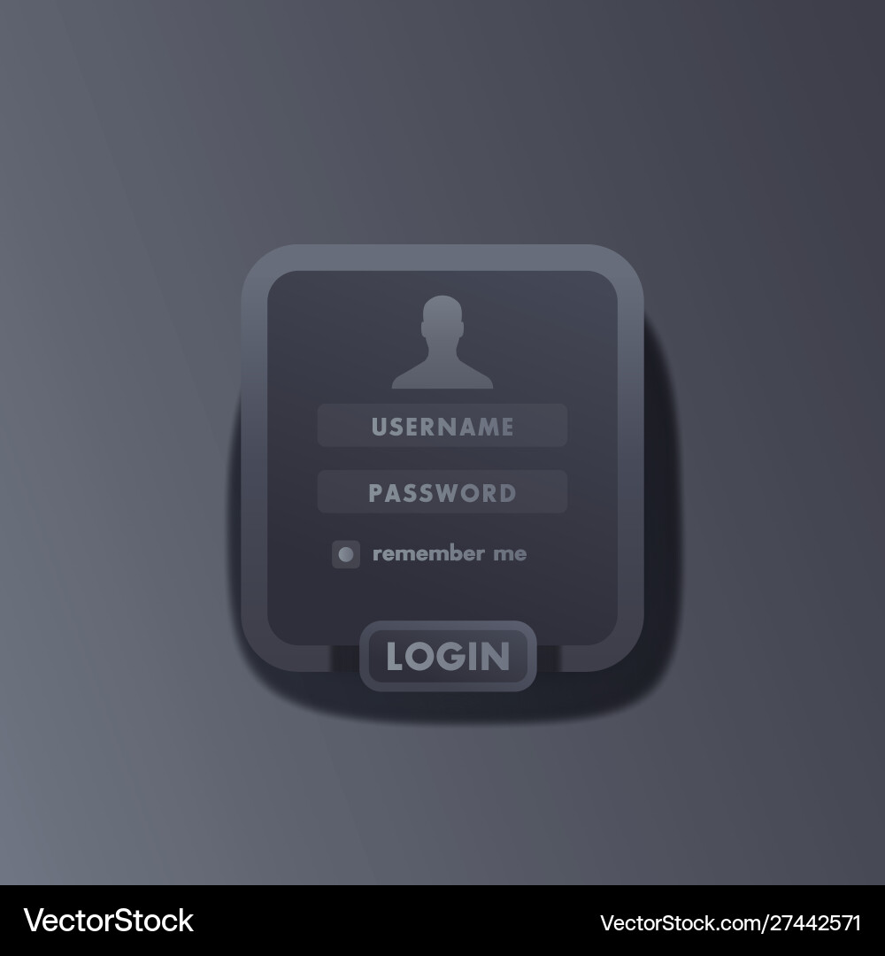 User login window template dark design vector image
