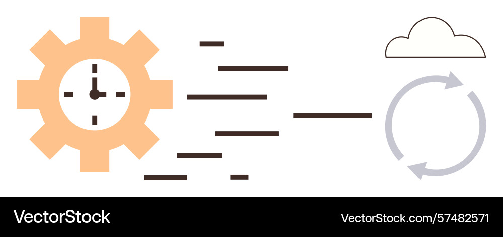 Workflow automation concept with gear cloud Workflow automation concept with gear cloud vector image