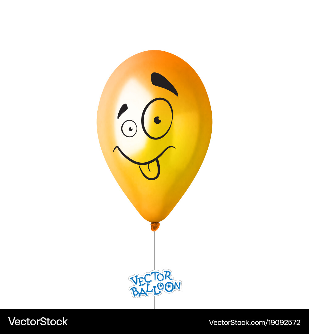 3d realistic colorful balloon with face in some Vector Image