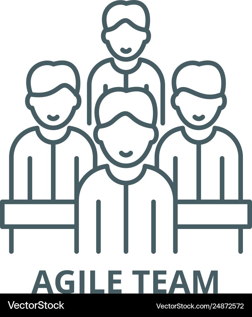 Agile team line icon outline vector image