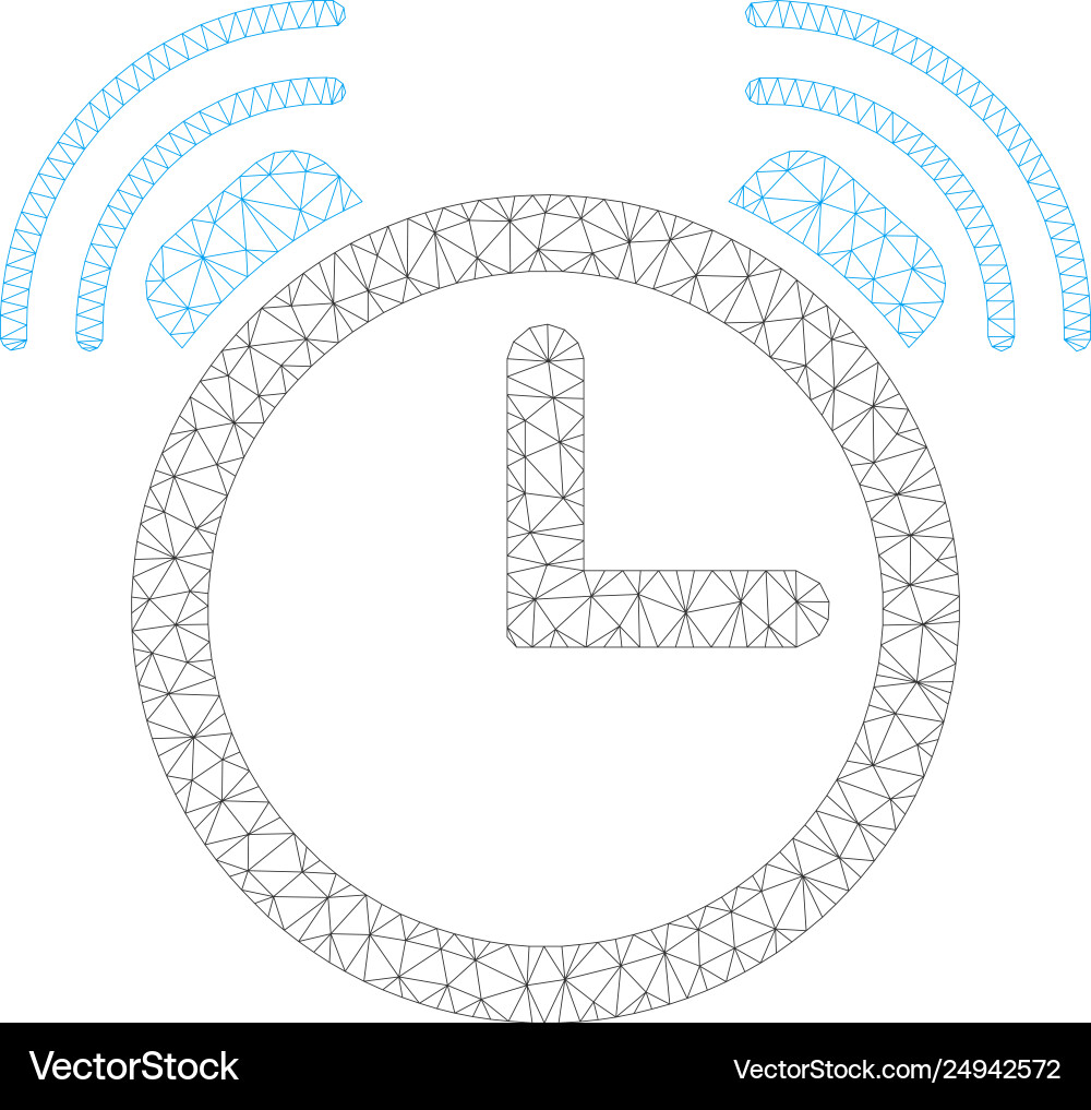 Alarm clock polygonal frame mesh Vector Image