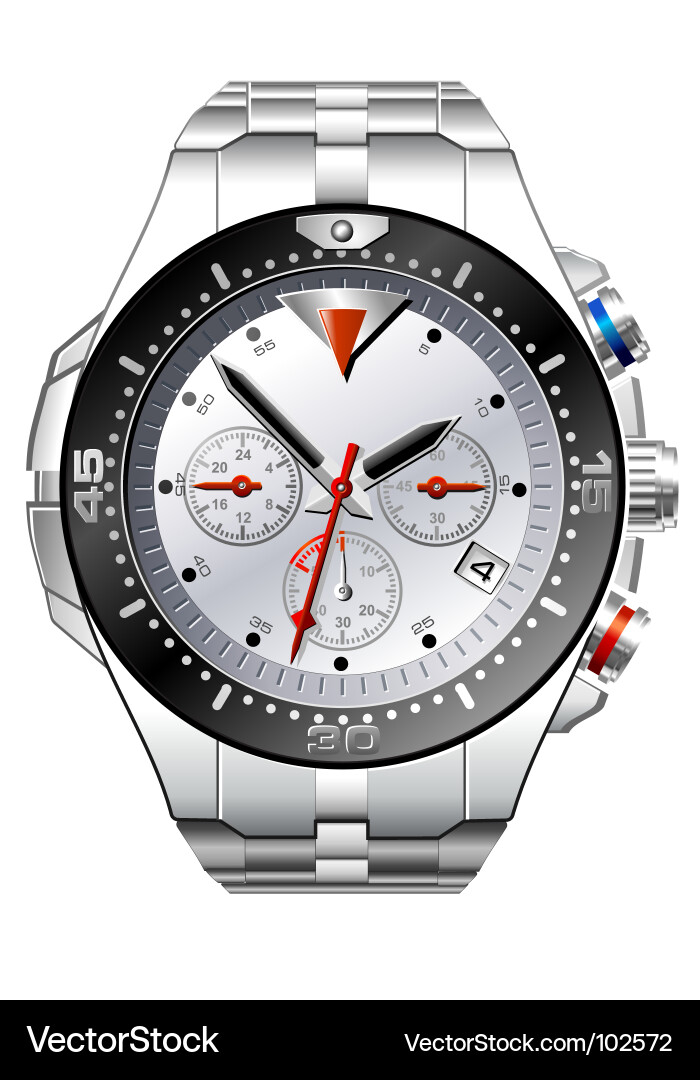 Analog watch Royalty Free Vector Image - VectorStock