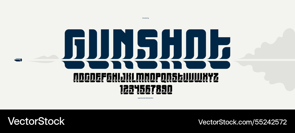 Bended and deformed display font for logos Bended and deformed display font for logos Vector Image