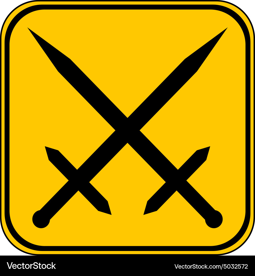 Crossed swords button Vector Image