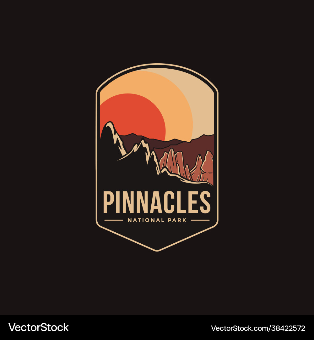 Emblem patch logo pinnacles national park vector image