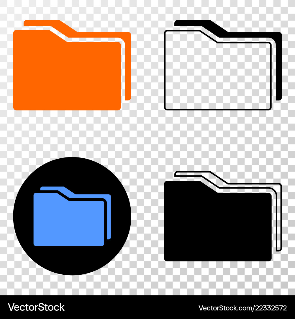 Folders eps icon with contour version vector image