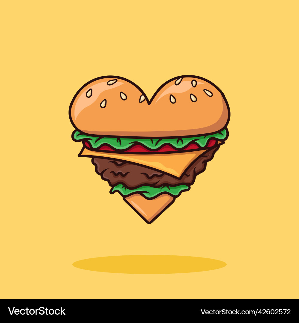 Liebe Käse Burger Cartoon Liebe Käse Burger Cartoon vektorbild