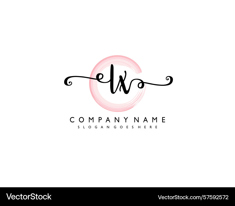 Lx initial handwriting logo design collection Vector Image