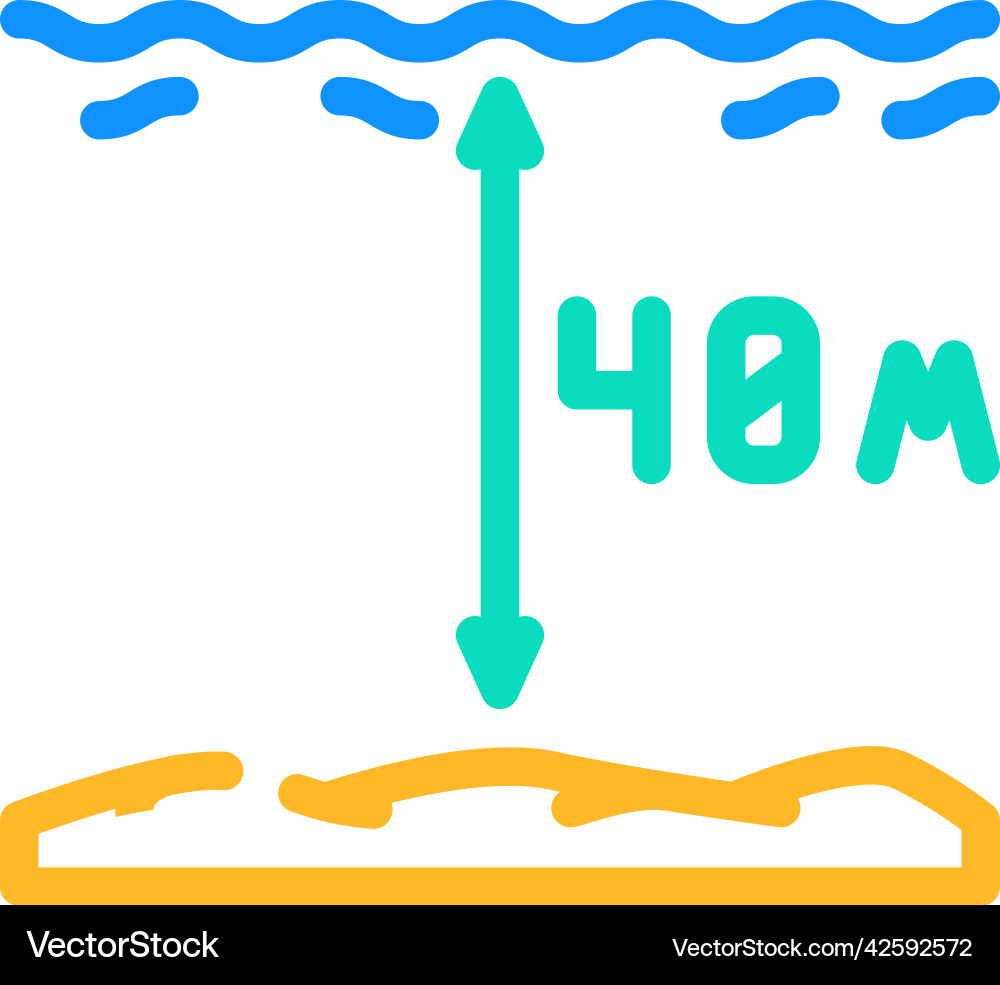 Maximum diving depth on course color icon Vector Image