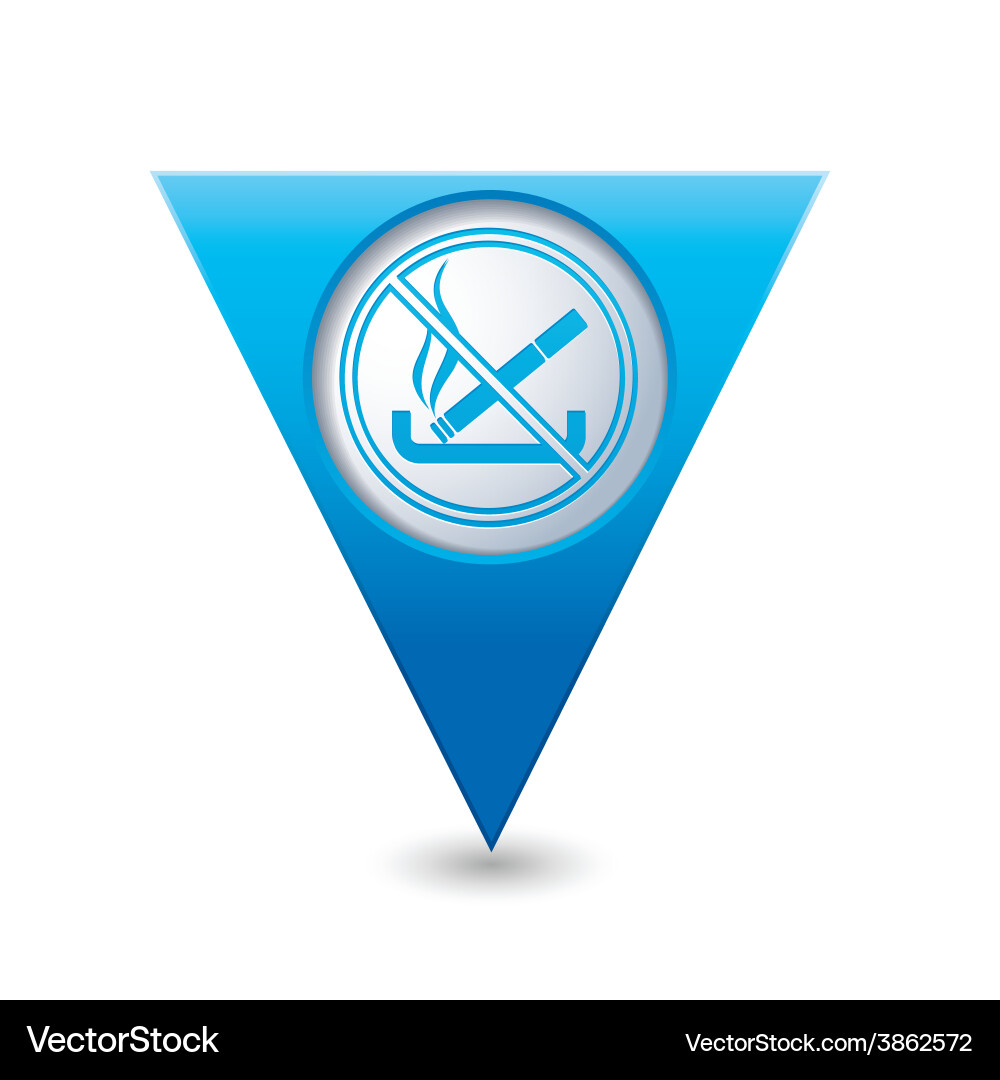 No smoking blue triangular map pointer vector image