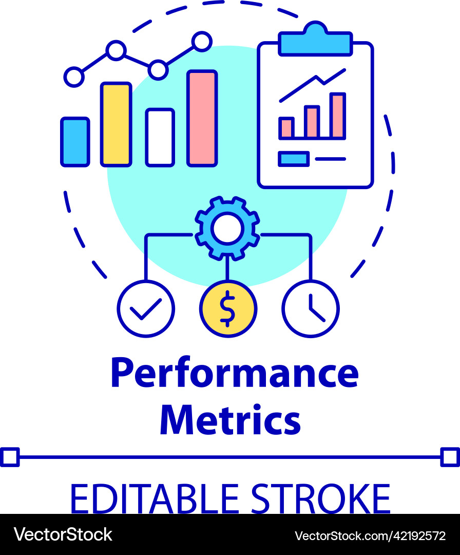 Performance metrics concept icon Performance metrics concept icon vector image